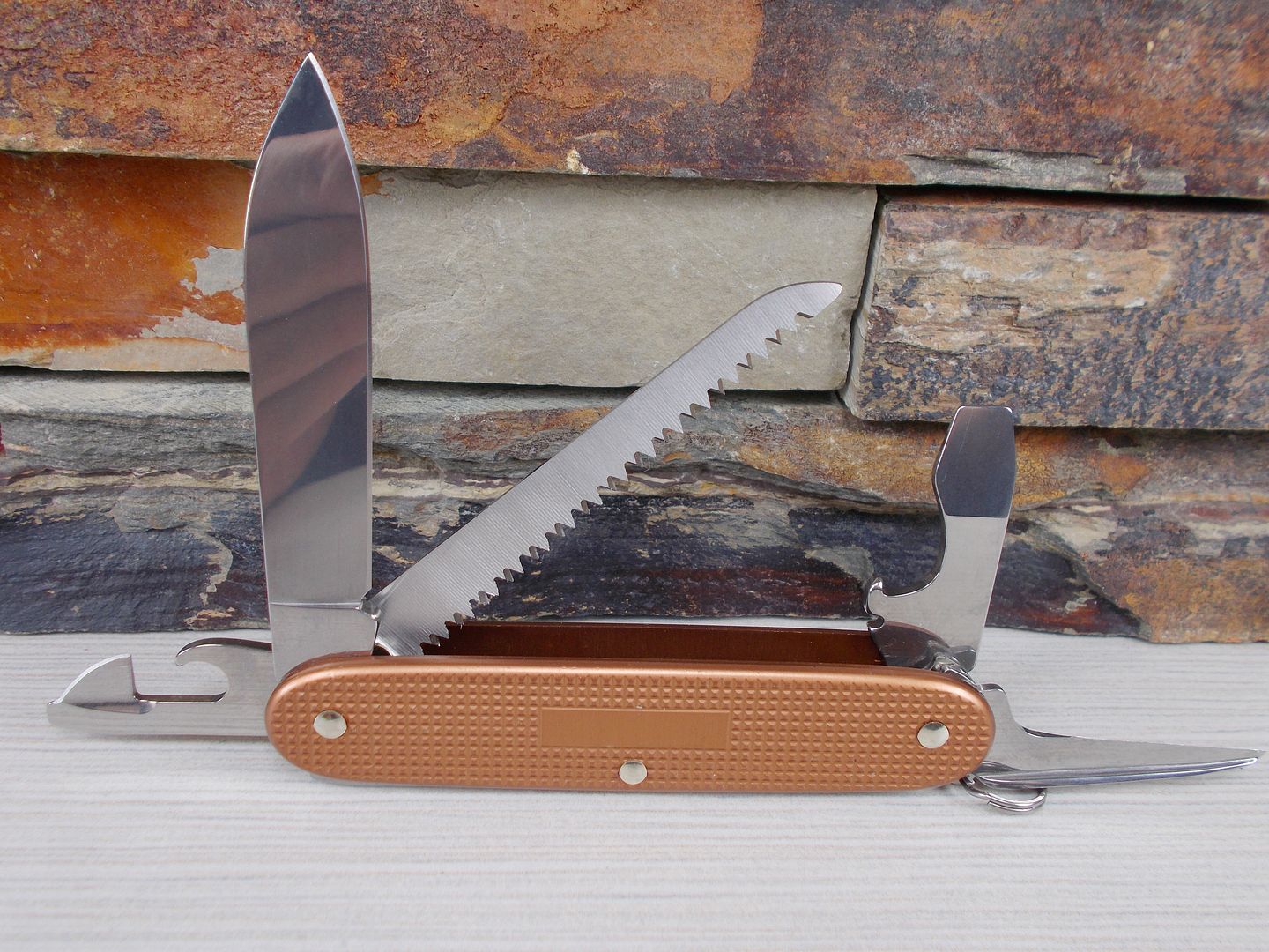 ***ALL SOLD*** Copper Alox Farmer and Case Scout & Camp Knife